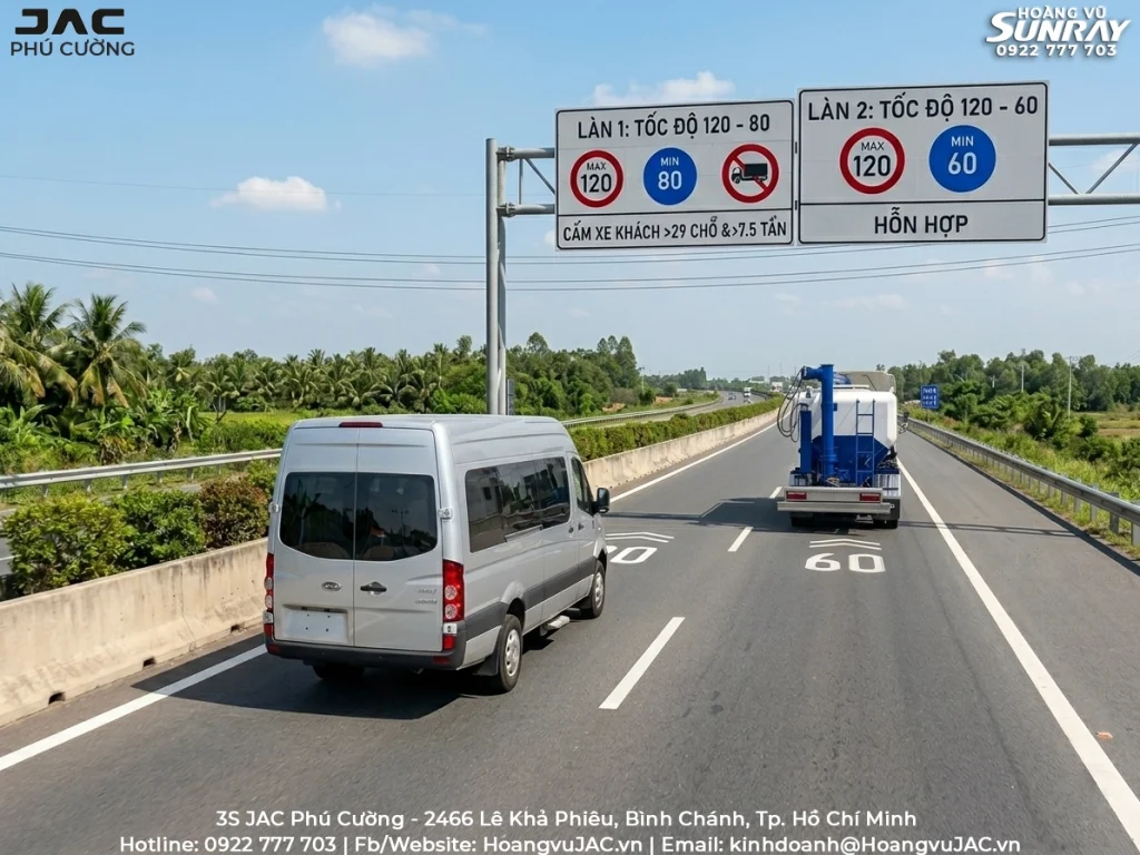 cao toc long thanh dau giay cam xe tai lon